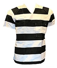 Black/White Striped Jail Shirt S/SL
