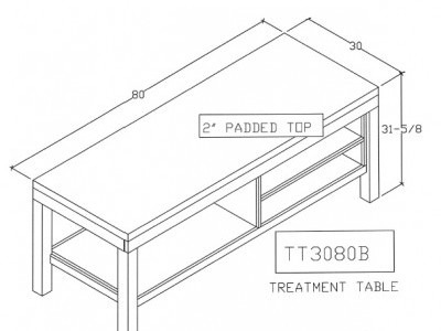 Treatment Table Without Doors